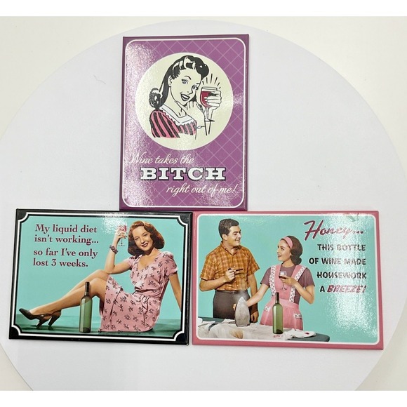 The Unbranded Brand Other - Hi Mom Retro Humor Magnet Set, 3-Piece